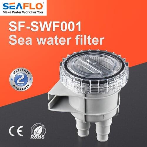 SEAFLO 25mm 32mm 38mm Sea Water filter Fits for Hose Size 1"1.25"1.5" Strainer Boat Marine Engine Intake Cleaner SF-SWF001