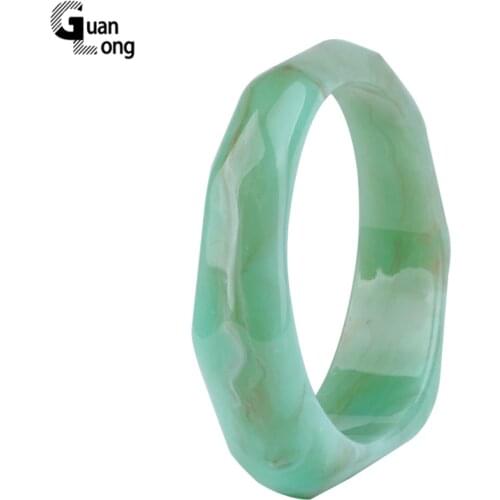 GuanLong Classic Resin Cuff Bracelets Bangles Women Fashion Irregular Wide Geometric Acrylic Bracelet Female Charm Party Jewelry