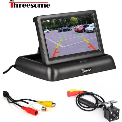 4.3 ''HD Display Foldable Car Monitor Reverse Camera Parking System for Car Rearview TFT LCD Camera Screen Parking Monitors