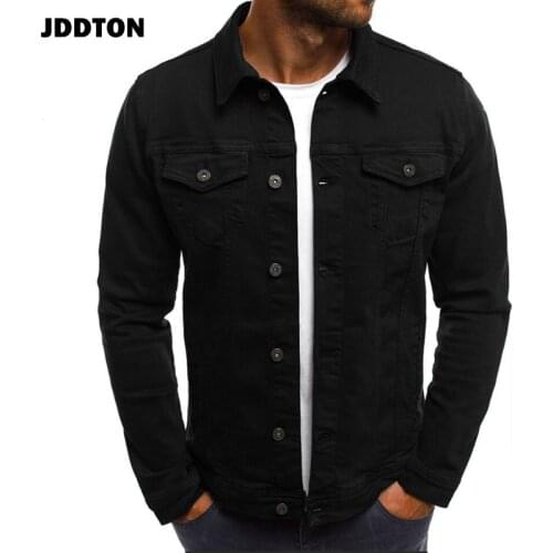 JDDTON Mens Denim Jackets Fashion Brand Cardigan Spring Autumn Casual Windbreaker Slim Fit Coats Male Overcoat Streetwear JE267