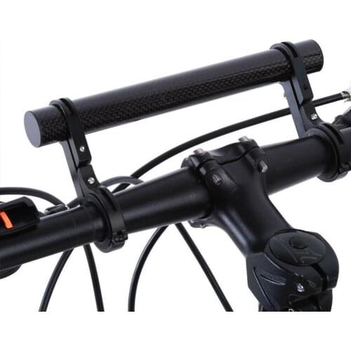 Carbon Fiber Bike Handlebar Extender Bike Extension Bracket Light Flashlight Holder Handle Bar Mountain Bicycle Mount Bracket
