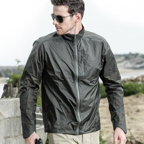 New Tactical Waterproof Jacket Men Fast Dry Ultra Light Thin Military Skin Trench Jacket Male Outwear Multi Pocket UV protection