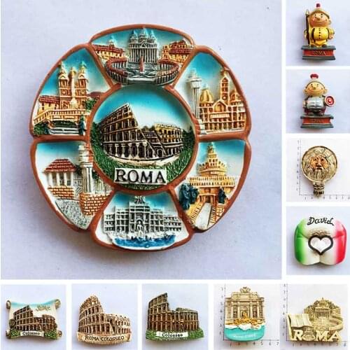 Italy Roma Colosseo fridge magnet Tourism Souvenir Resin Crafts Divid Magnetic Refrigerator Stickers home decor Collection Gifts