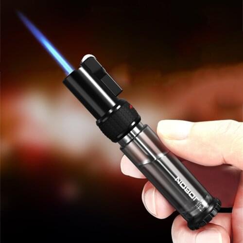 JOBON Metal Transparent Gas Cylinder Blue Flame Turbine Butane Gas Windproof Lighter Cigarette Accessories Men Gift