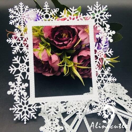 Metal Cutting Die Snowflakes Nesting Rectangle Scrapbook Paper craft album Handmade Card Cutter Punch art cutter Alinacutle