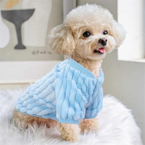 Cute Small Dog Clothes Soft Plush Puppy Cat T-Shirt Warm Pet Clothing Small Medium Dogs Coat Jacket For Cats Yorkshire Shih Tzu