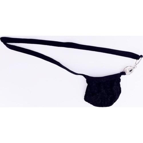 Men Lace Mini See-through Pouch G-string Briefs Underwear T-back Thong