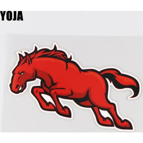 YOJA 17.2X11.2CM Galloping Horse Red Vinyl Decal Car Sticker Personality Cartoon Animal 19A-0161