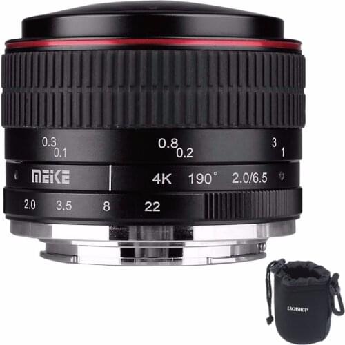 Meike 6.5mm F2.0 Aperture Manual Focus APS-C Mirrorless Camera Super Wide Angle Fisheye Lens for Canon EF-mount for Sony Lenning