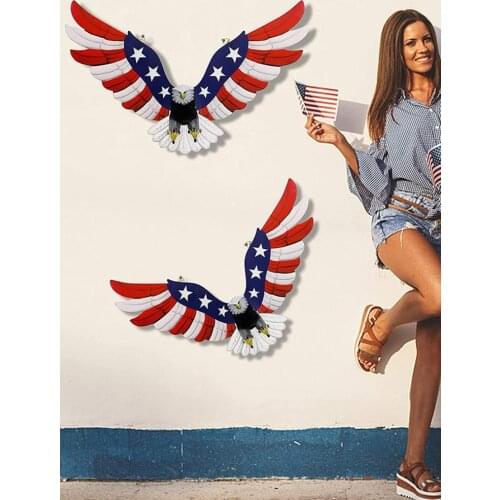 Patriotic Metal Hanging Pendant Eagle Wall Art Decor For Living Room Home Decoration Accessories