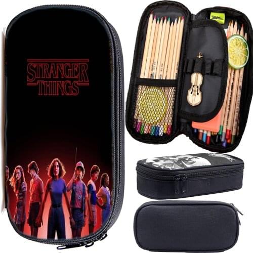 Students Stranger Things Pencil Case Boys Girls Stationery Bag Cartoon Anime High Quality Pencil Holder Daily Pencil Box Gift