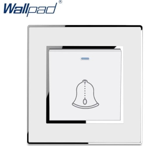 Doorbell Reset Switch Momentary Contact Luxury Acrylic Panel With Silver Border Wallpad Push Button Wall Switch