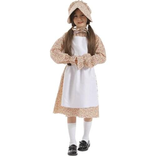 Halloween Party Role-Playing Yao Lesi Little Girl Dress Peasant Woman Fresh Field Stage Clothes Childrens Cosplay Costume