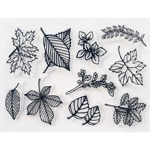 11*16CM Maple Leaf Transparent Clear Stamps / Silicone Seals Roller Stamp For DIY Scrapbooking Photo Album/Card Making