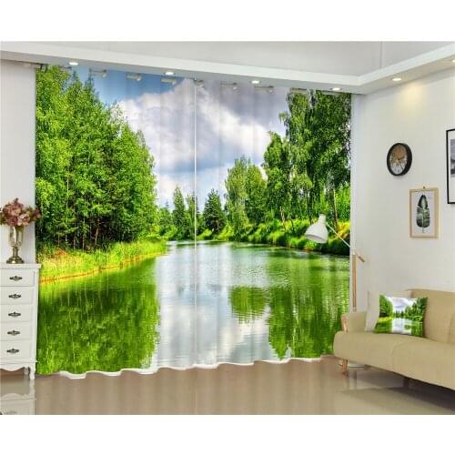 Green River Luxury Blackout 3D Window Curtains Living Room office Room Drapes Cortinas Rideaux Customized size pillowcase