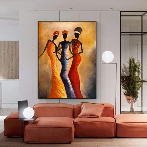 Contemporary Oil Painting On Canvas Abstract African Women Wall Art Handmade Canvas Art Oil Paintings For Home Wall Decoration