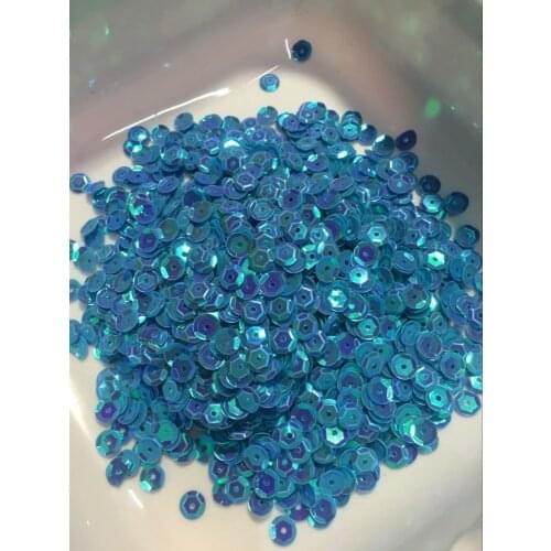 Loose Sequins 50g 6mm Cup Round Sequins Paillettes Sewing Decoration Artesanatos Acessorios Middle Blue AB