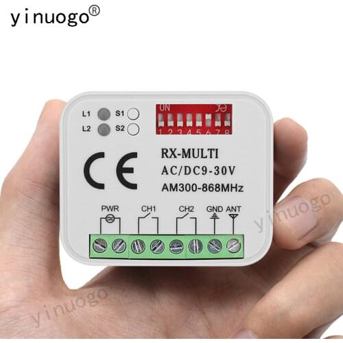 Universal Garage Remote Control Receiver 2CH RX-MULTI Remote Control Switch Opener For 433mhz 868mhz Wireless Transmitter