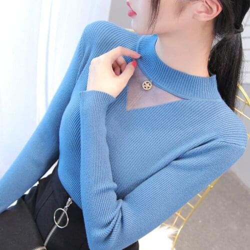 Knitted Sweaters Women Turtleneck Pullovers Solid Stretch Korean Top Knit Plus Size Harajuku 2021 Autumn Lady Unif Jumper Top