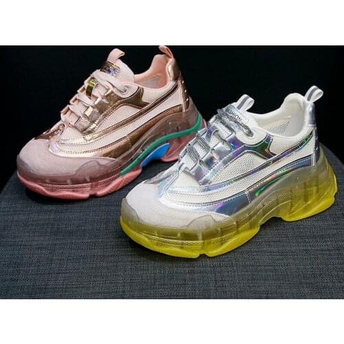 QWEDF 2019 Womens Sneakers Fashion Women Platform Shoes Lace Up Pink Vulcanize Shoes Net surface Womens Trainers Schoenen K6-43