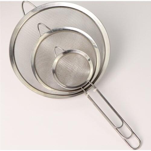 1pc Oval Skimmer Stainless Steel Filter Oil Pot Food Filter Cookware Colander Fried Filter Kitchen Strainer Baking Cooking Tools