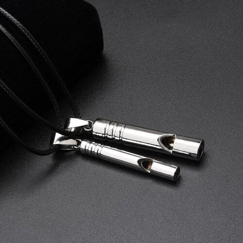 1PC Titanium Emergency Whistle Portable Keychain Necklace Whistle EDC Keyring for Emergency Survival Outdoor Camping Hiking Tool