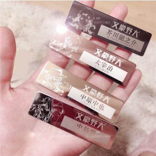 1pcs Creative Anime Cartoon Bungou Stray Dogs dazai osamu Metal Pin Style Name Badge Cosplay Prop Decor Boy Girl Gift