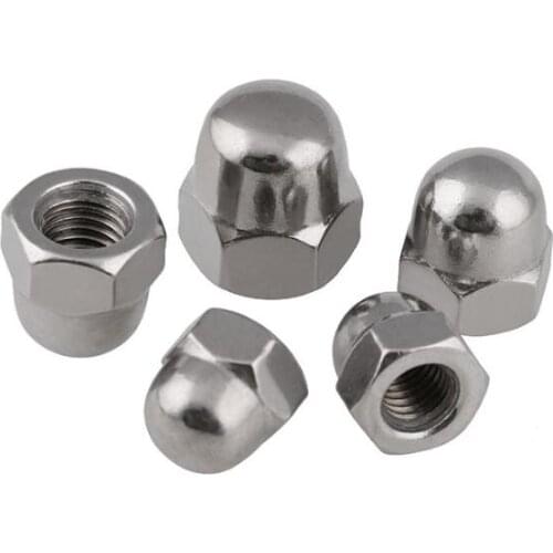 10Pcs M6 x 1 Stainless Steel Acorn Hex Nut Right Hand Thread