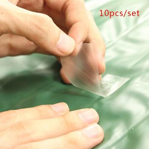 10pcs Swimming Float Repair Kit PVC Puncture Repair Patch Glue Kit Adhesive For Inflatable Toy Pools Float Air Bed Dinghies