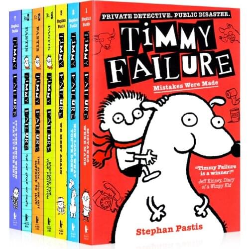 7 Books/Set Timmy Failure Children Interesting Books Kids English Reading Story Book Childrens Chapter Book Detective Novels