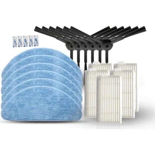 6*Side Brush+5*HEPA Filter+5*Mop Cloth+5*Magic paste for IBoto Aqua X310 Robot Vacuum Cleaner Parts