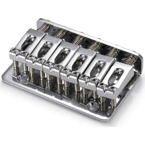 6 Saddle Hardtail Bridge Top Load 65mm Electric Guitar Bridge with 5pcs Screws Heavy Guitar Accessories Cn(origin)
