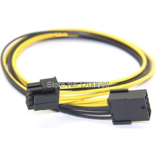 8inch 20CM Molex 8-pin PCI Express to 8 pin (6+2) Pci-e GPU VGA ATX PSU Power Extension Cable wire harness