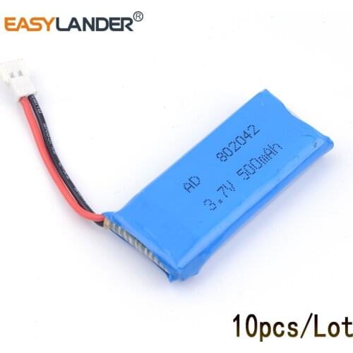 802042 10pcs 3.7V 650mAh Rechargeable Li-Polymer Li-ion Battery For Hubson107 Udi U942A JJRC H31 H37 JXD385 battery Wltoys Mini