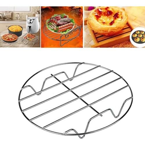 Air Fryer Accessories Steel Single-layer Rack Grill Pan O2H9