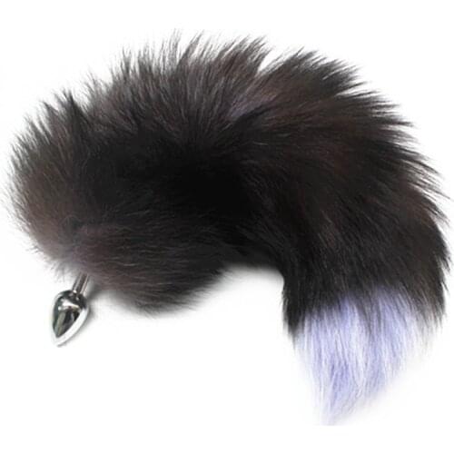 Metal Fox Tail Anal Plug-in Toy Fun Accessories Role-Playing for Man and Woman Couple Adult Sex Games