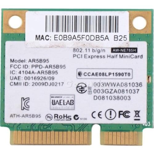Wireless Adapter Card for Atheros AR5B95 WiFi 802.11b/g/n Half Mini PCI-E network Wi-fi WLAN Card for Dell asus acer