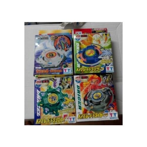 Beyblade TT Old Generation Assembling Blasting Top Silver Teeth White Tiger/black Lion/blue Dragon/four Sacred Beasts