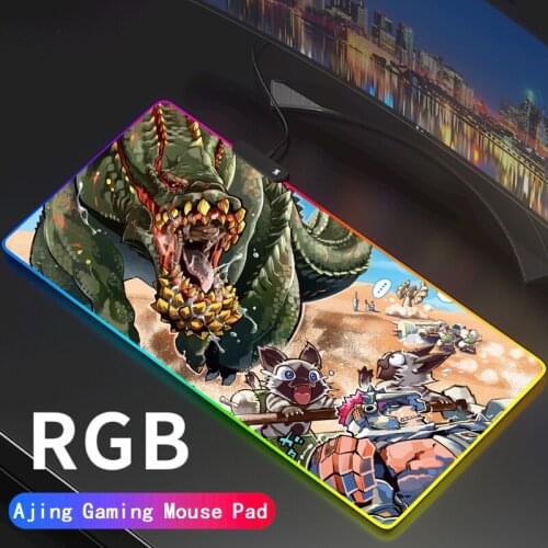 Large RGB Mouse Pad xxl Gaming Mousepad LED Mause Pad Gamer Monster Hunter Mouse Carpet Big Mause Pad PC Desk Mat with Backlit