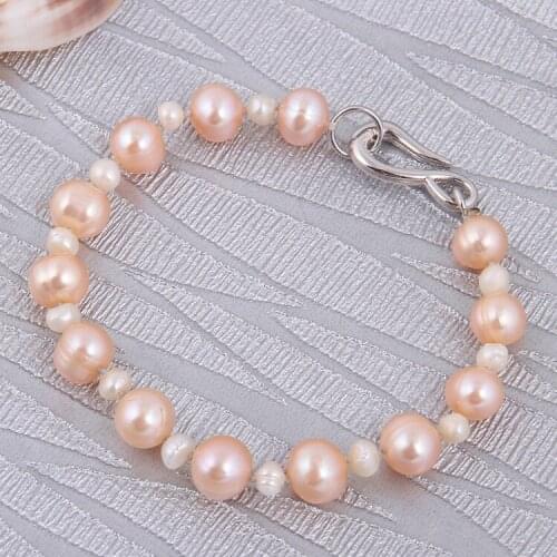 100% nature freshwater pearl bracelet with nice clasp