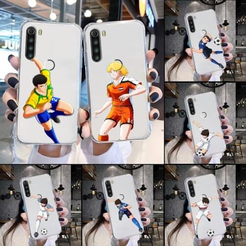 Anime Captain Tsubasa Phone Case Transparent For Xiaomi Redmi Note 7 7A 8 8T 9 9A 9S 10 K30 Pro Ultra transparent art back