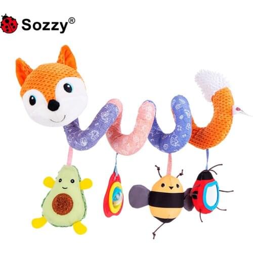 Baby Toys for Children 0-12 Months Plush Rattle Crib Spiral Hanging Mobile Infant Newborn Stroller Bed Animal Gift Happy Monkey