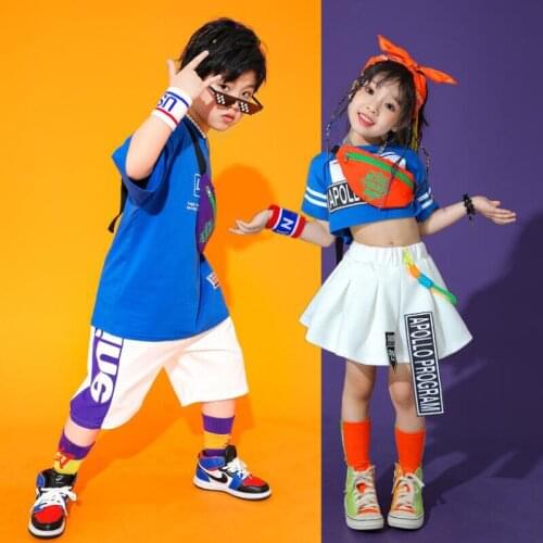 Kids Competitions Hip Hop Show Outfits Clothing Tshirt Pants For Girls Boys Stage Jazz Dance Costume Clothes Street Wear