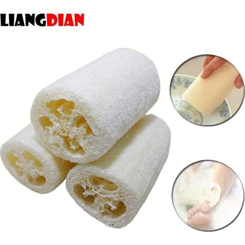 50pcs/lot 10cm Length Natural Loofah Bath Spa Body Shower Sponge Scrubber Ponge Brush Horniness Remover Bathroom Accessories