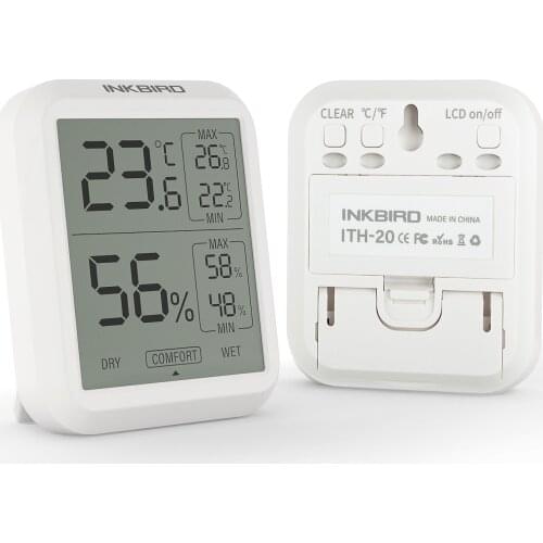 Inkbird ITH-20 Cheap-Sale High Accuracy Temperature &Humidity LCD Display Hygrometer DRY/COMFORT/WET Work For Indoor Outdoor ETC