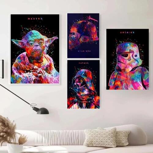 Marvel Star Wars Movie Canvas Paintings Darth Vader Yoda Posters Creative Prints Modern Wall Art Picture for Living Room Decor