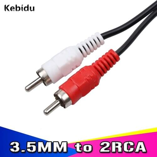 Kebidu 5PCS Universal 3.5mm Stereo Audio Female Jack to 2 RCA Male Socket to Headphone 3.5 Y Adapter Converter Audio Cable