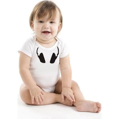 Summer Newborn Baby Romper Infant Baby Girl Boy Jumpsuit Romper Clothes Outfits 0-24M White Infant Onesie With Sticker Gifts