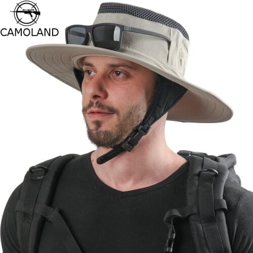 Summer Washed Waterproof Sun Hats For Women Foldable UV Protection Hiking Russian Ushanka with Goggles Cap Fishing Bucket Hat