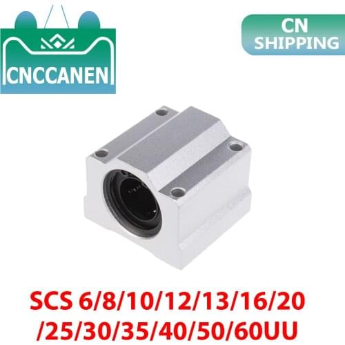 1pc Linear Ball Bearing Slide Block SC6UU SCS8UU SC10UU SC12UU SC13UU SC16UU SCS20UU SCS 6UU-60UU for CNC 3D Printer Shaft Parts